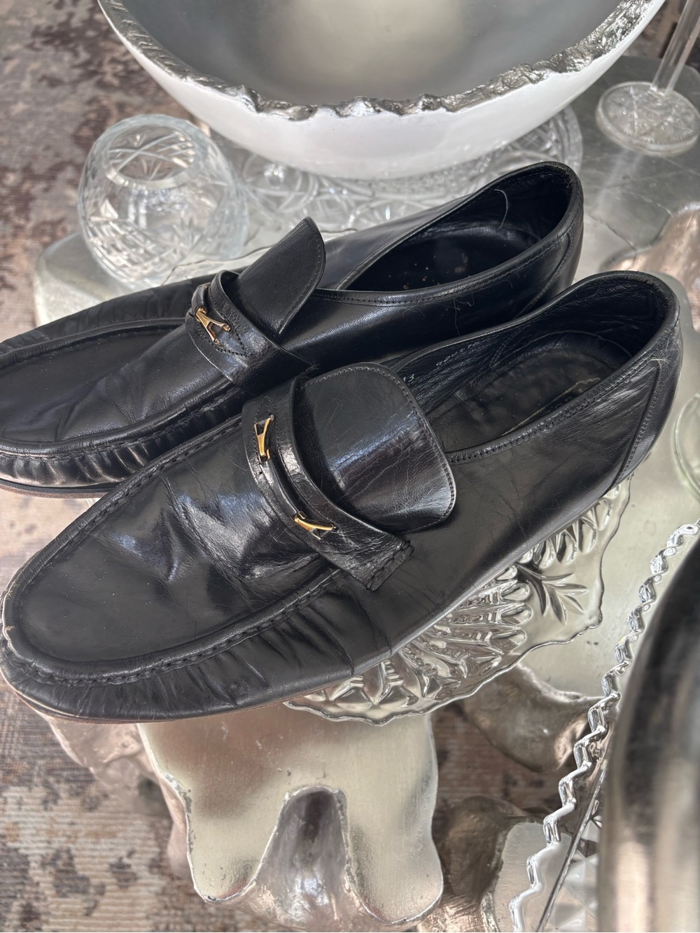 Florsheim Black Leather Slip-on loafers size 11 vintage